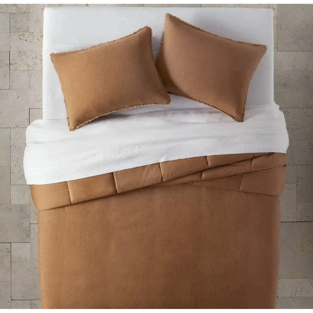 Casaluna Comforter Set Heavyweight Down Alternative, Warm Brown, King/Cal King